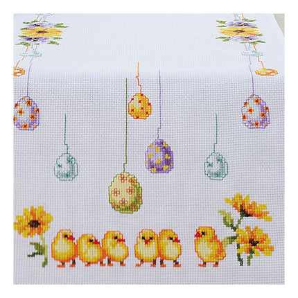 DIY Table Runner kit "Aida table runner kit Chicks and eggs"
