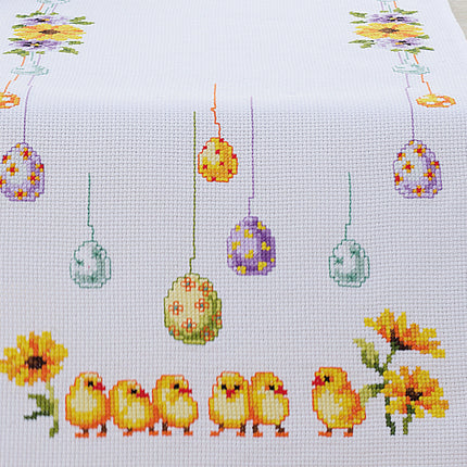 DIY Table Runner kit "Aida table runner kit Chicks and eggs"