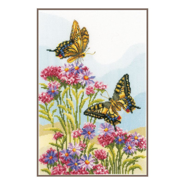 DIY Counted cross stitch kit Swallowtails 25 x 35 cm / 10" x 14"