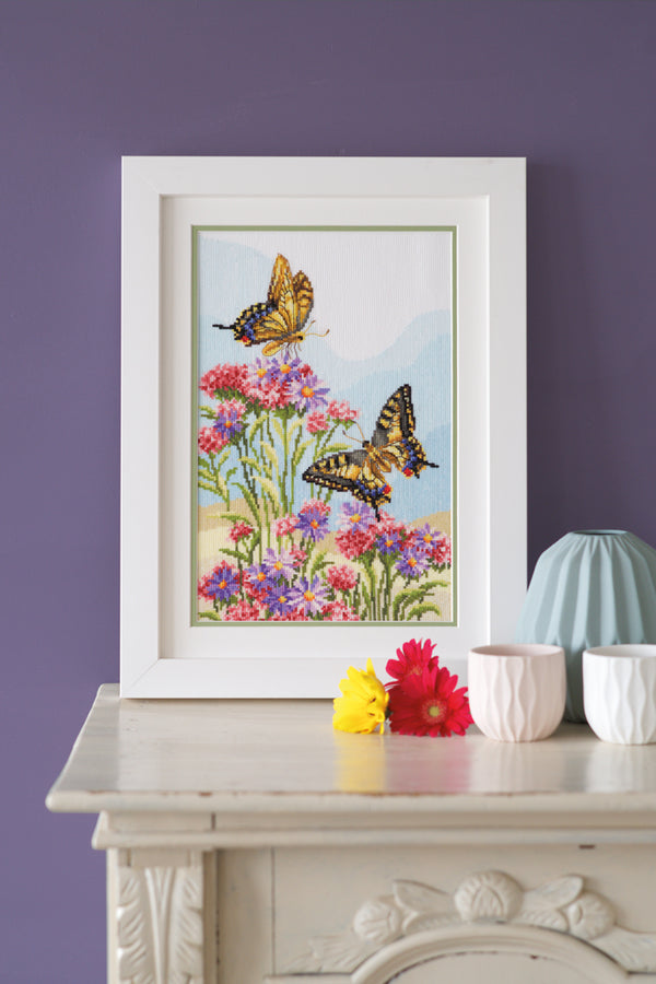 DIY Counted cross stitch kit Swallowtails 25 x 35 cm / 10