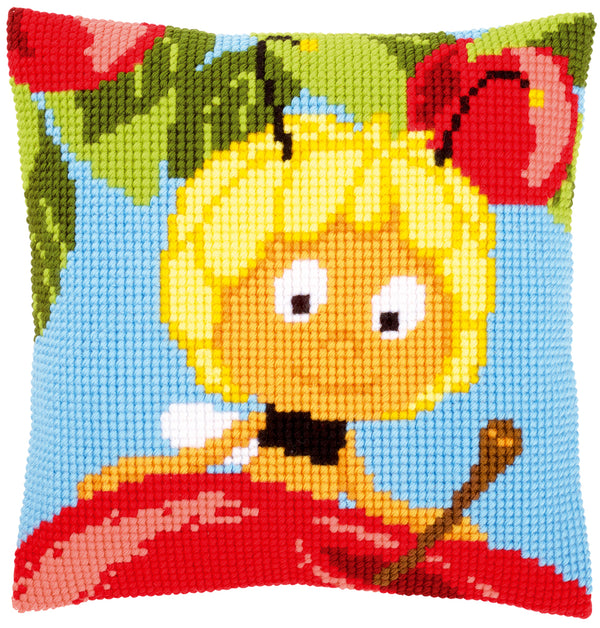 DIY Cross stitch cushion kit MDB Maya on top of apple