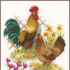 DIY Counted cross stitch kit Chicken family 24 x 26 cm / 9.6" x 10.4"