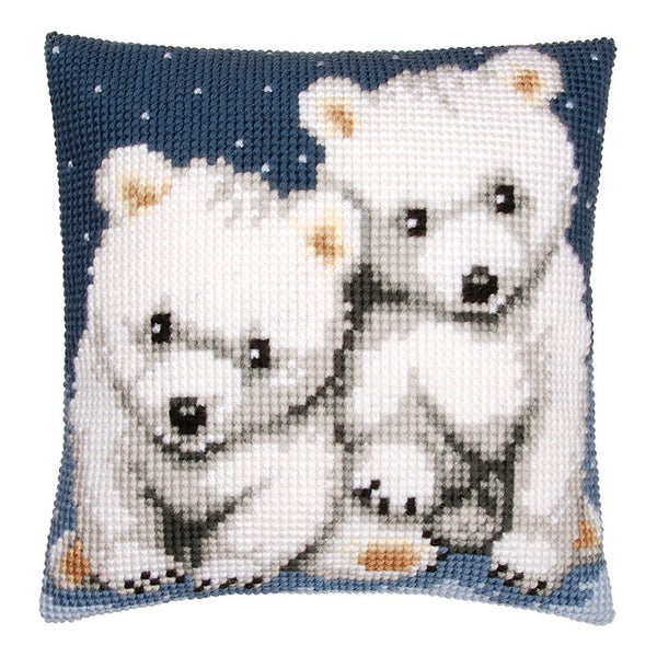 DIY Cross stitch cushion kit Polar bears