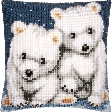 DIY Cross stitch cushion kit Polar bears