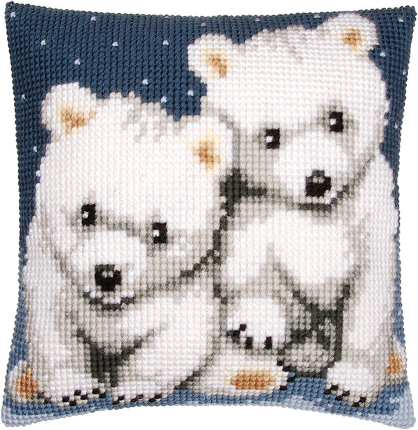 DIY Cross stitch cushion kit Polar bears