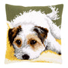 DIY Cross stitch cushion kit Dog wagging its tail