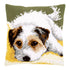 DIY Cross stitch cushion kit Dog wagging its tail