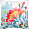 DIY Cross stitch cushion kit Bright flowers