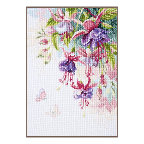 DIY Counted cross stitch kit Fuchsias 27 x 35 cm / 10.8" x 14"