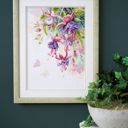 DIY Counted cross stitch kit Fuchsias 27 x 35 cm / 10.8" x 14"