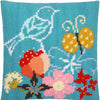 DIY Cross stitch cushion kit Bird & butterfly