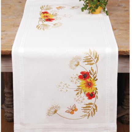 DIY Table Runner kit "PN-0157187 Vervaco Runner "Sunflowers and Poppies""