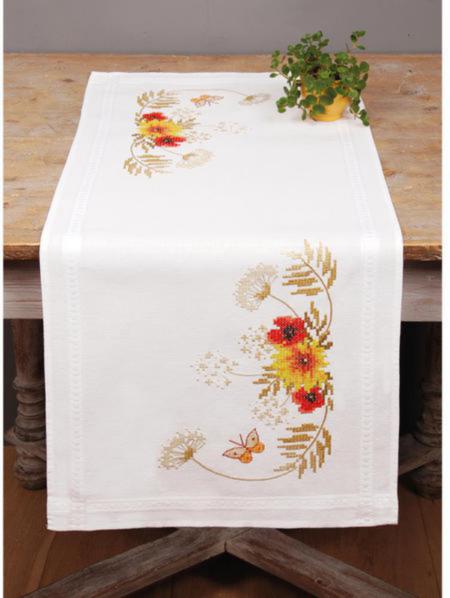 DIY Table Runner kit "PN-0157187 Vervaco Runner "Sunflowers and Poppies""