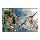 DIY Counted cross stitch kit Owl & long-tailed tits 33 x 22 cm / 13.2