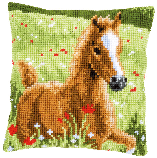 DIY Cross stitch cushion kit Foal