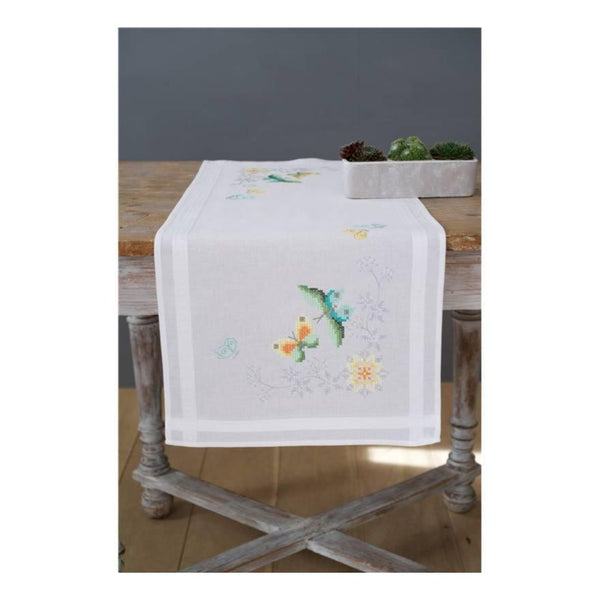 DIY Table Runner kit "PN-0157463 Vervaco Runner "Flowers and Butterflies""