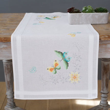 DIY Table Runner kit "PN-0157463 Vervaco Runner "Flowers and Butterflies""