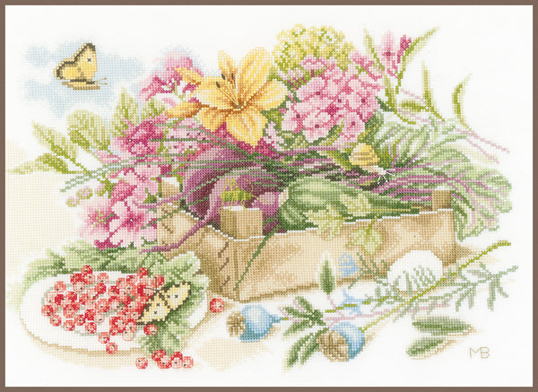 DIY Counted cross stitch kit In the garden