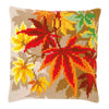 DIY Cross stitch cushion kit Autumn leaves