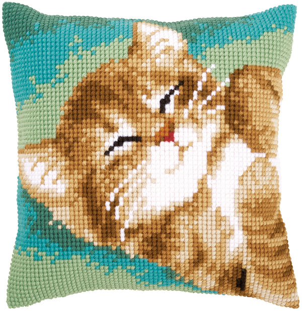 DIY Cross stitch cushion kit Cat