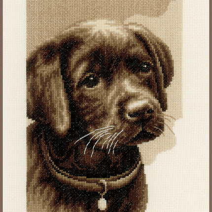 DIY Counted cross stitch kit Labrador puppy 24 x 31 cm / 9.6" x 12.4"