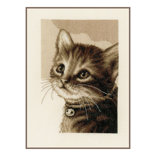 DIY Counted cross stitch kit Kitten 24 x 31 cm / 9.6" x 12.4"