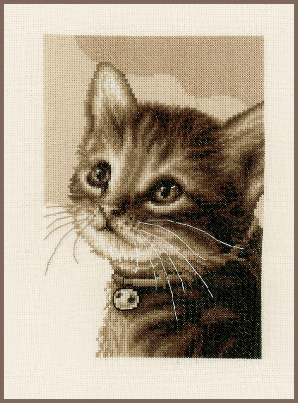 DIY Counted cross stitch kit Kitten 24 x 31 cm / 9.6