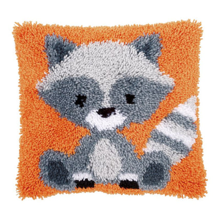 DIY Latch Hook Cushion Kit "Raccoon"