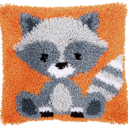 DIY Latch Hook Cushion Kit "Raccoon"