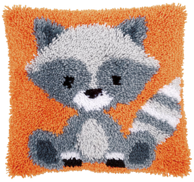 DIY Latch Hook Cushion Kit "Raccoon"