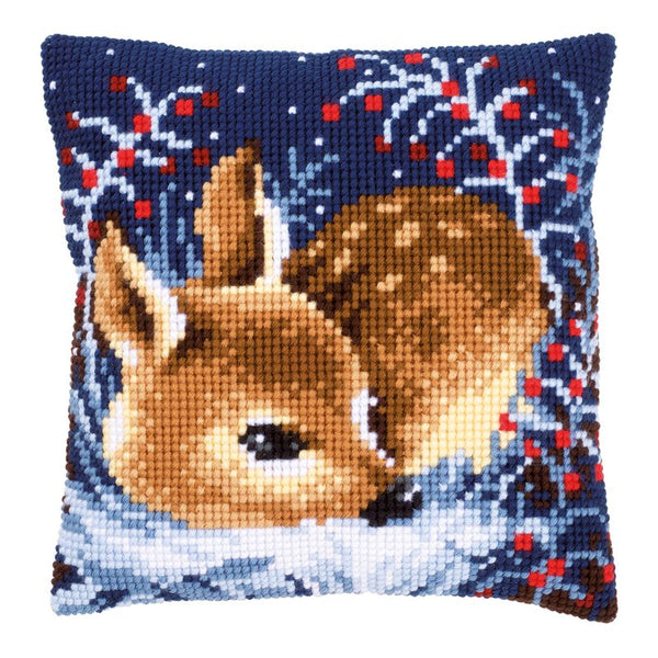 DIY Cross stitch cushion kit Little deer