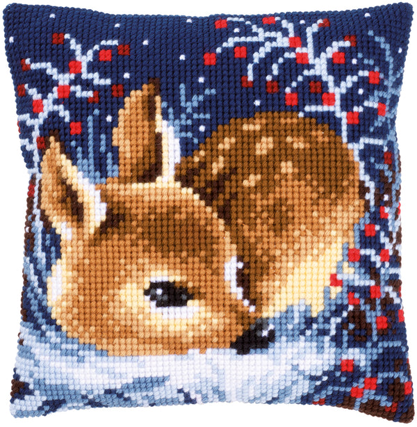 DIY Cross stitch cushion kit Little deer