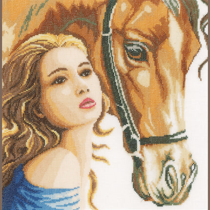 DIY Counted cross stitch kit Woman and horse