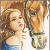 DIY Counted cross stitch kit Woman and horse