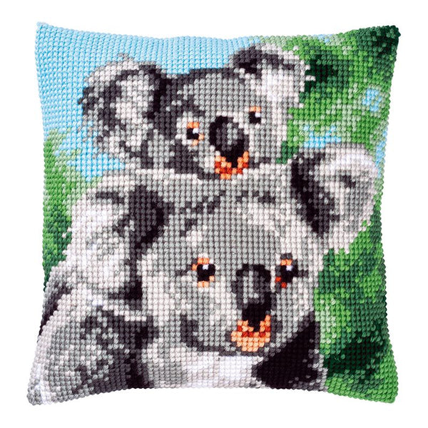 DIY Cross stitch cushion kit Koala with baby