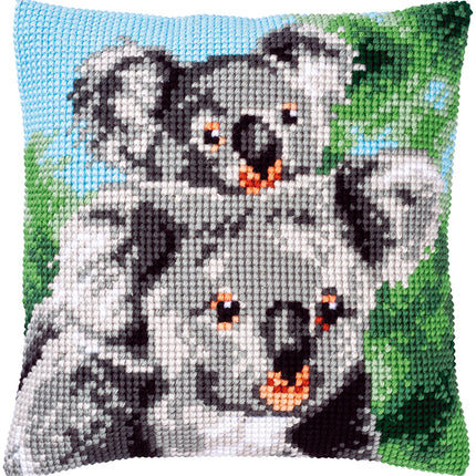 DIY Cross stitch cushion kit Koala with baby