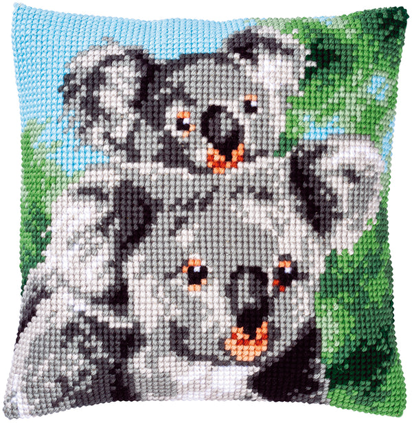 DIY Cross stitch cushion kit Koala with baby