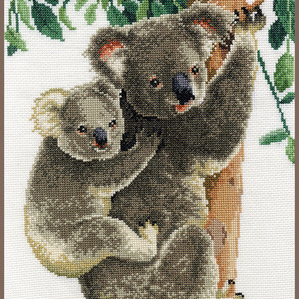 DIY Counted cross stitch kit Koala with baby 27 x 38 cm / 10.8" x 15.2"