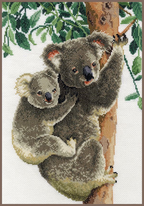 DIY Counted cross stitch kit Koala with baby 27 x 38 cm / 10.8