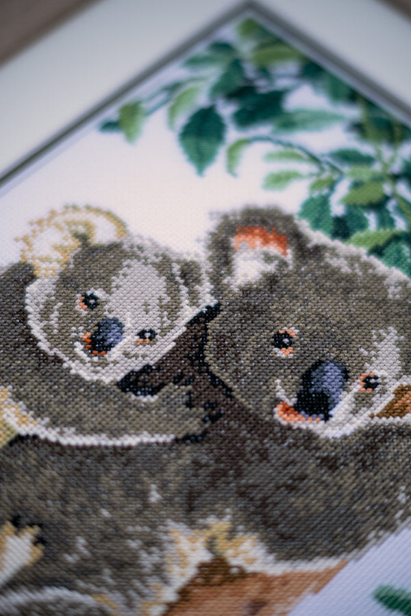 DIY Counted cross stitch kit Koala with baby 27 x 38 cm / 10.8