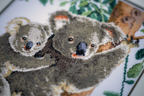 DIY Counted cross stitch kit Koala with baby 27 x 38 cm / 10.8