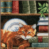 DIY Counted cross stitch kit Cat on Bookshelf 25 x 35 cm / 10" x 14"