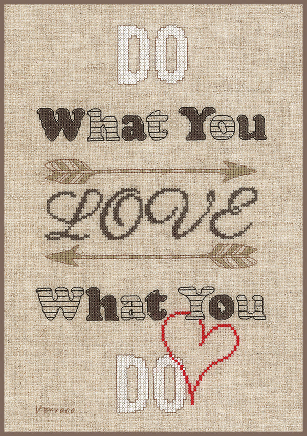 DIY Counted cross stitch kit Do what you love 18 x 29 cm / 7.2