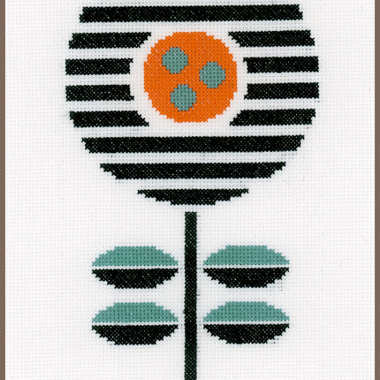 DIY Counted cross stitch kit Abstract flower 14 x 25 cm / 5.6" x 10"