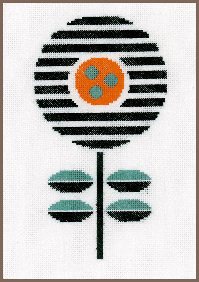 DIY Counted cross stitch kit Abstract flower 14 x 25 cm / 5.6" x 10"