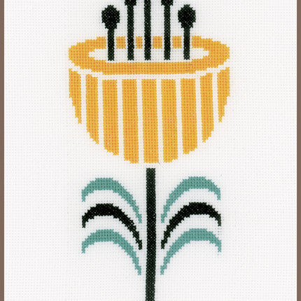 DIY Counted cross stitch kit Abstract flower 14 x 25 cm / 5.6" x 10"