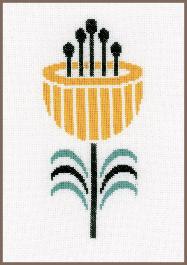 DIY Counted cross stitch kit Abstract flower 14 x 25 cm / 5.6" x 10"