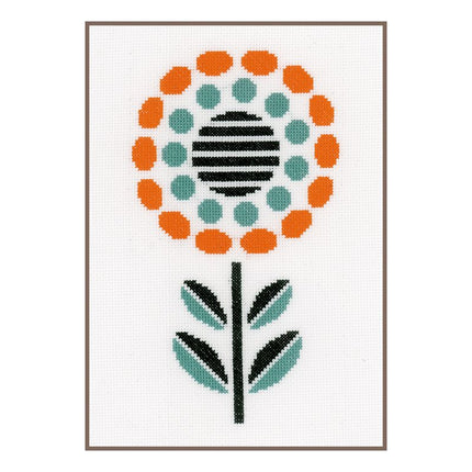DIY Counted cross stitch kit Abstract flower 14 x 25 cm / 5.6" x 10"