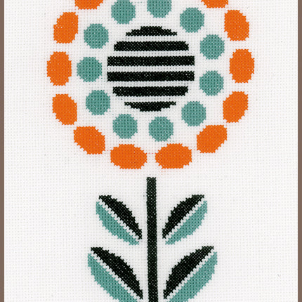 DIY Counted cross stitch kit Abstract flower 14 x 25 cm / 5.6" x 10"