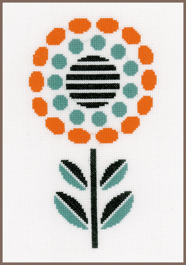 DIY Counted cross stitch kit Abstract flower 14 x 25 cm / 5.6" x 10"